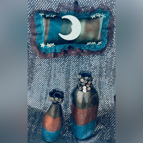 Hand Crafted Other - Handcrafted Cosmic Elements Bottles &Pillow 2-Sided GrapeScented Glow InDark Set